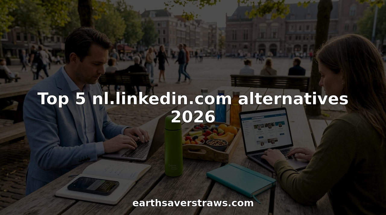 In een drukke koffietent zitten professionals achter hun laptop met elkaar te netwerken.