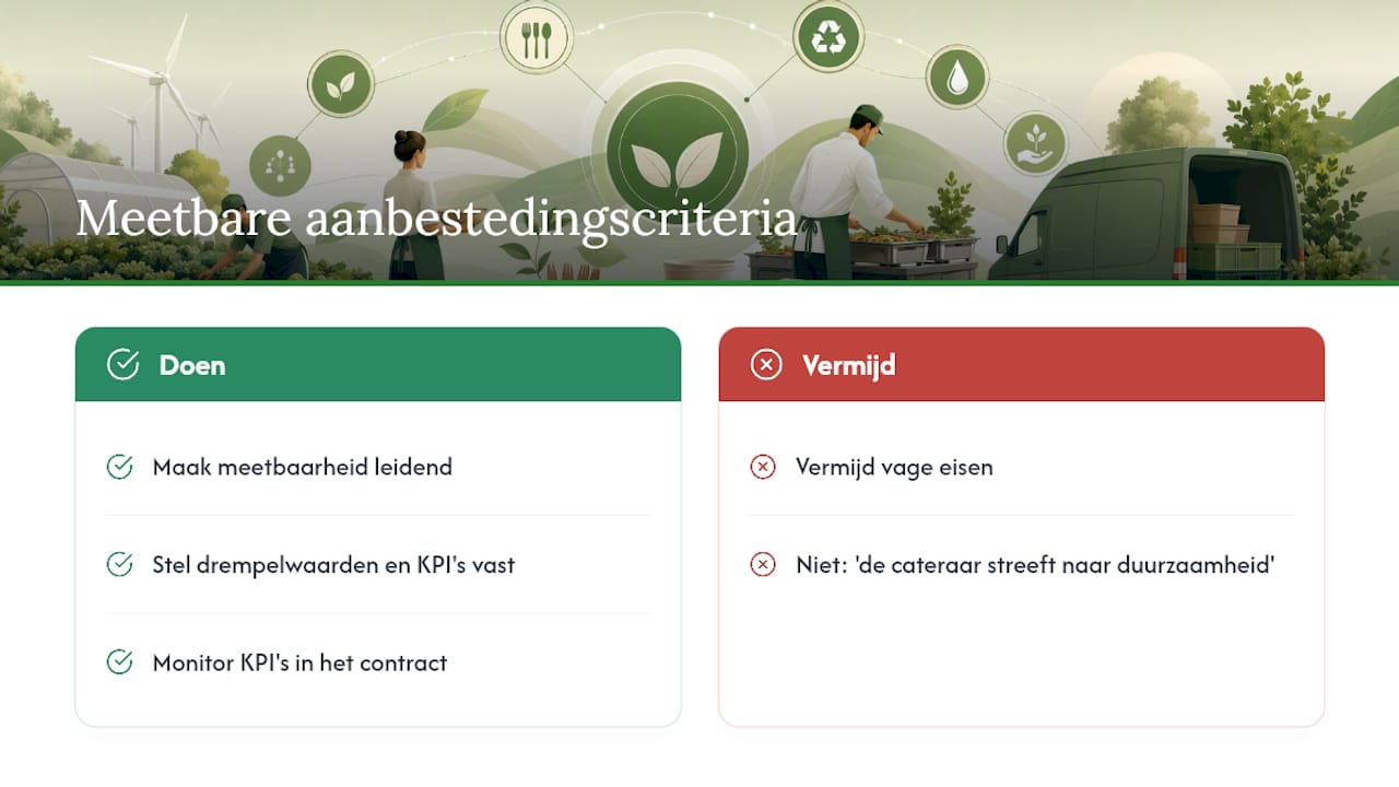 Overzicht van belangrijke duurzaamheidsindicatoren in de catering