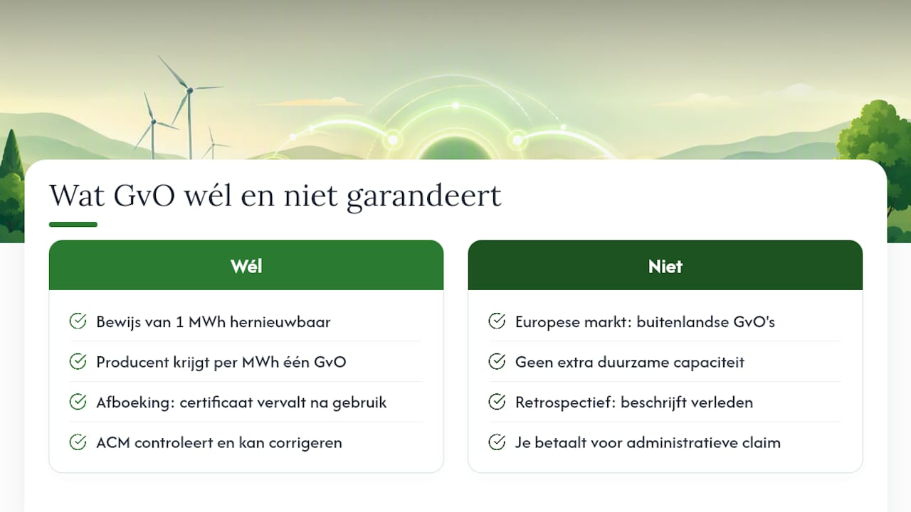 Hoe werkt de Garantie van Oorsprong en wat garandeert die wél en niet? — overview diagram
