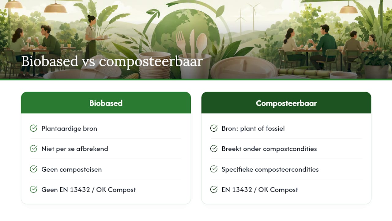 Het verschil tussen biogebaseerd en composteerbaar