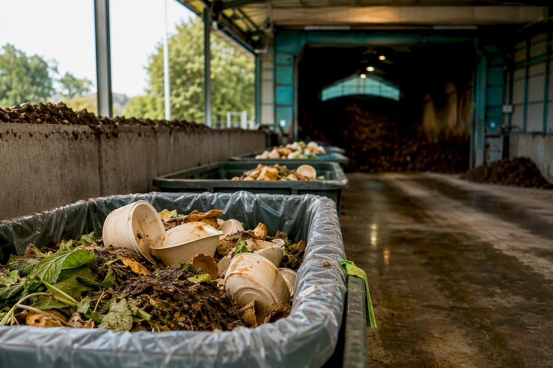 Gescheiden inzameling van bioafval voor industriële compostering