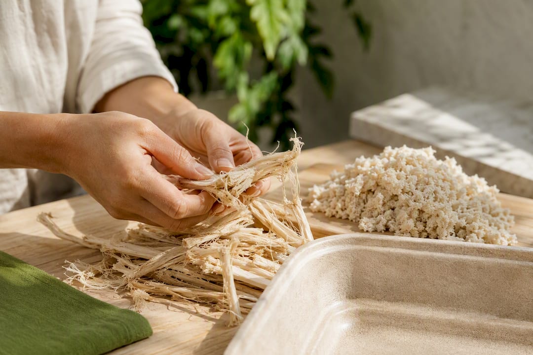Suikerrietvezels klaargemaakt voor bagasse-materialen