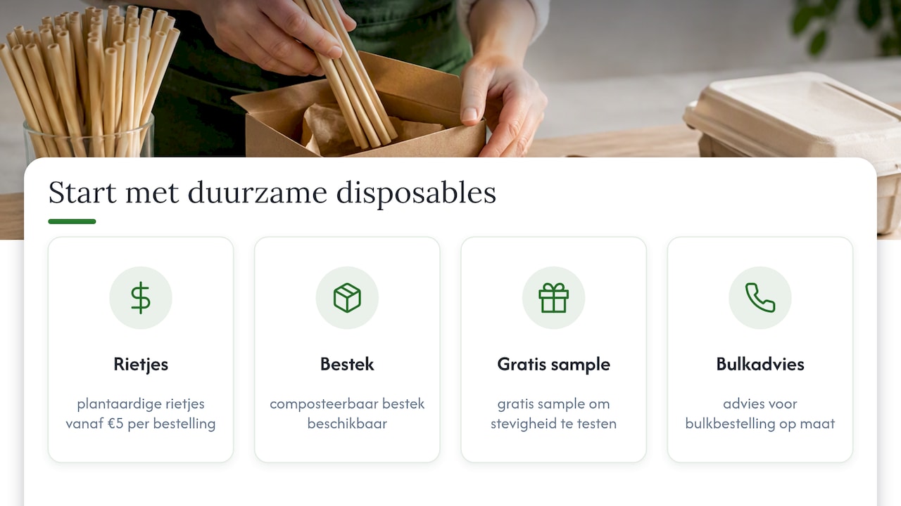 Begin vandaag met duurzamere disposables in je keten — overview diagram