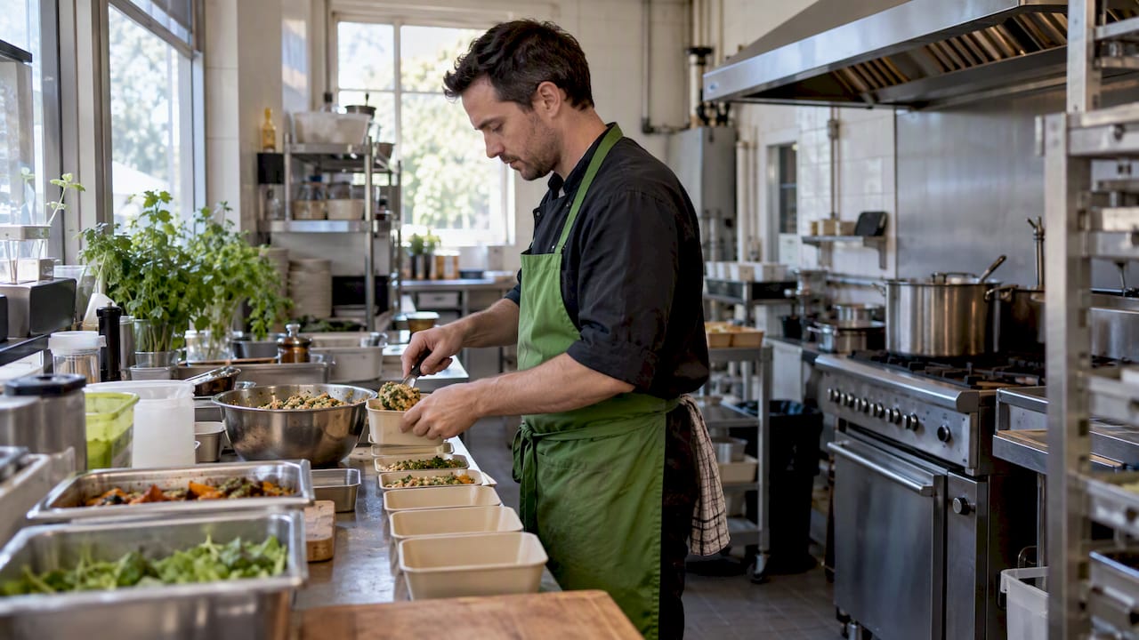 Kook porties van een verse batch voor horeca-levering